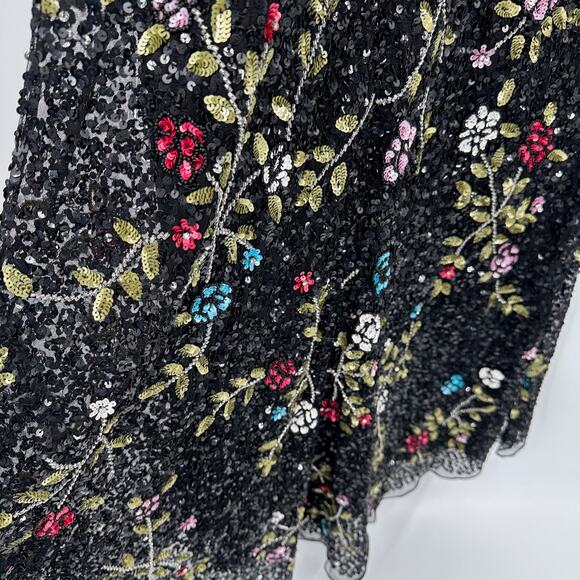 Mac Duggal Black Floral Embellished Long Sleeve Sequined Gown #5556 Sz 10 NWT - Picture 13 of 13